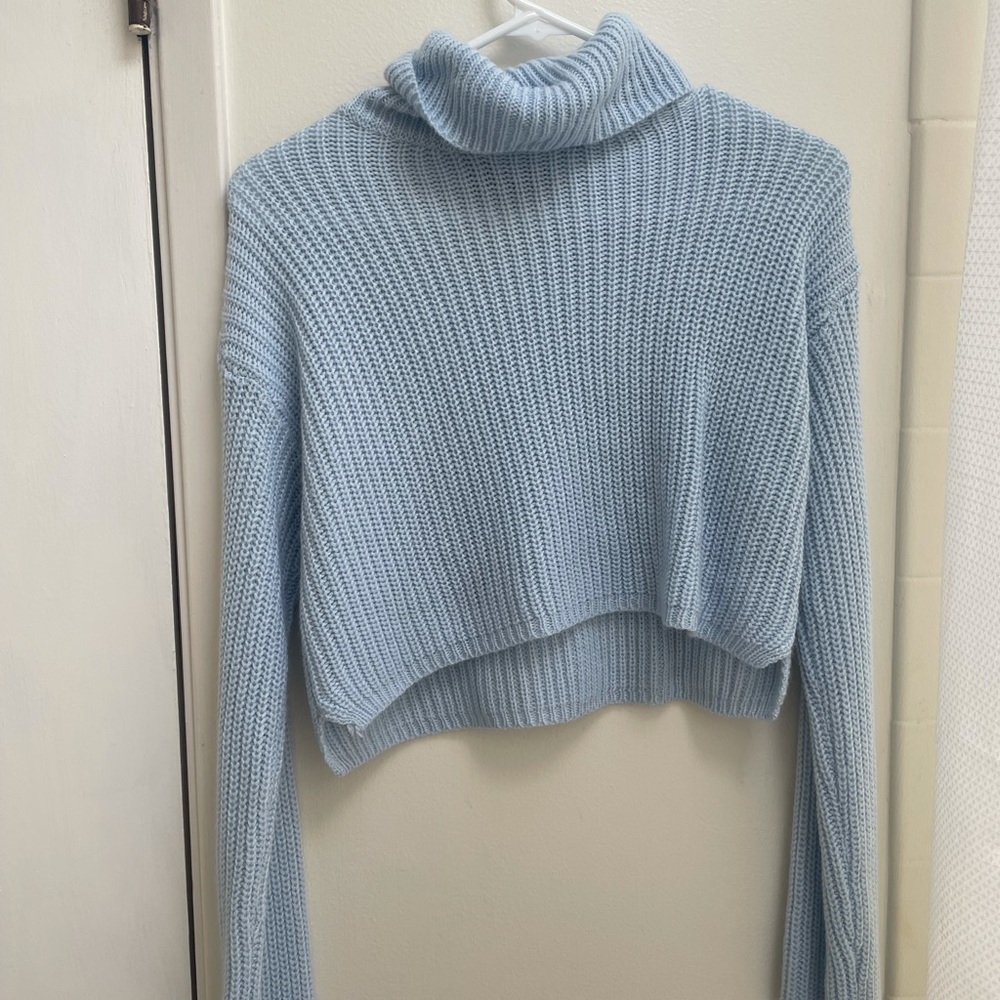 Powder blue turtle neck sweater